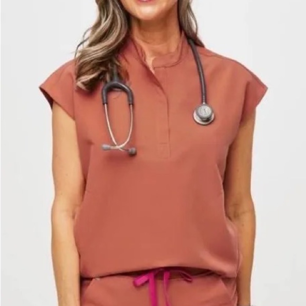 Figs Terracotta Rafaela XS top